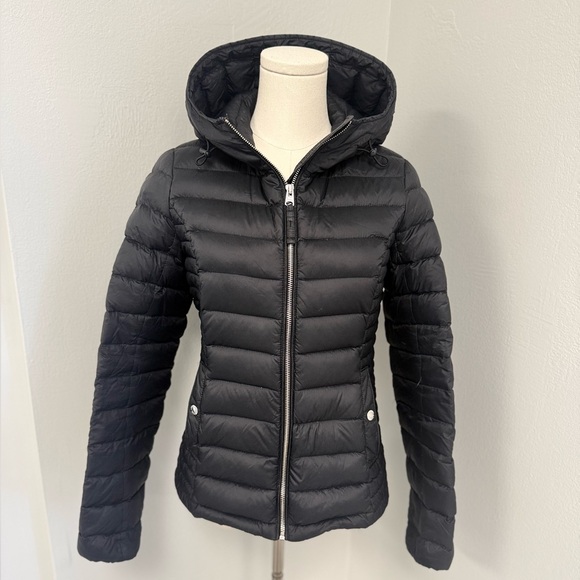 Vintage Abercrombie & Fitch Down Black Puffer Jacket Y2K Womens M - Picture 2 of 16